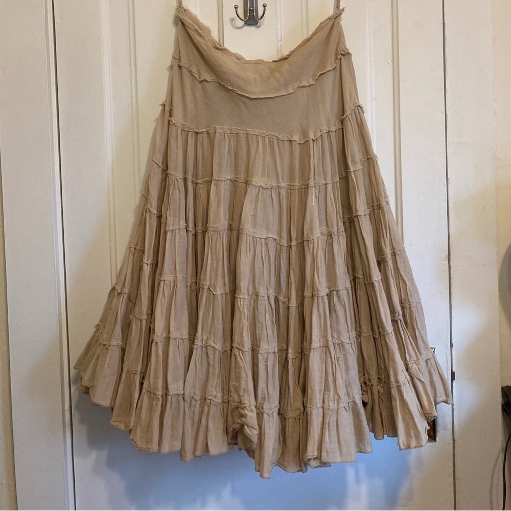 Vintage bohemian cotton gauzy skirt